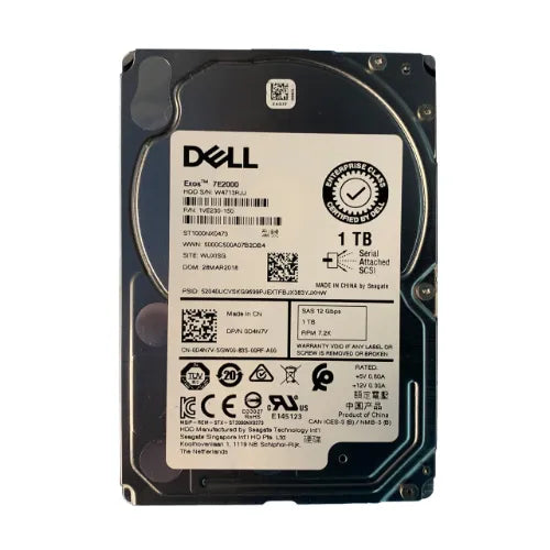 D4N7V-RFB - Dell 1TB 7200RPM SAS 12Gb/s (512E) 2.5-Inch Enterprise Hard Drive