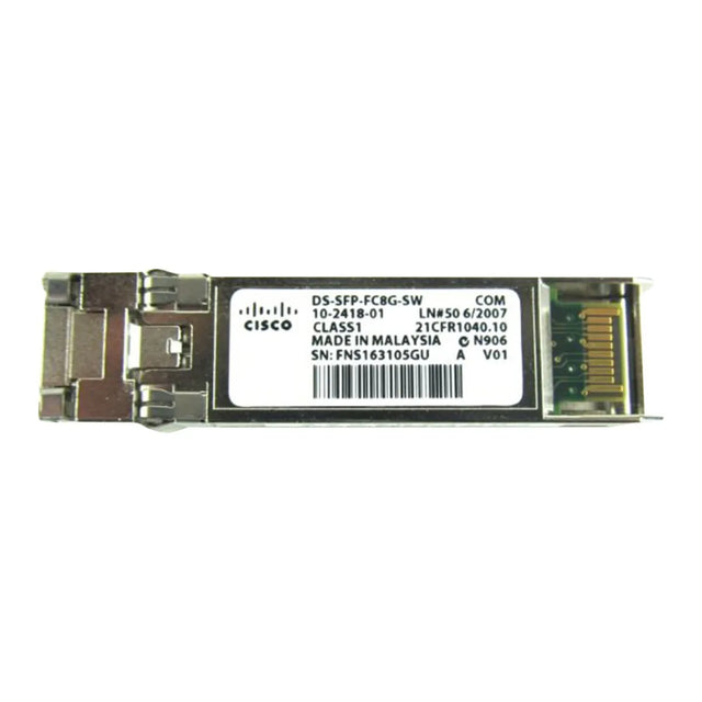 DS-SFP-FC8G-SWHP - Cisco 8Gb/s Fibre Channel Multi-mode Fiber 150m 850nm Duplex LC Connector SFP+ Transceiver Module