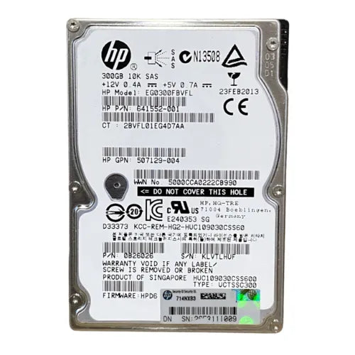 EG0300FBVFL-GEN - HP 300GB 10000RPM SAS 6Gb/s SFF Hot-Pluggable Dual Port 2.5-inch Hard Drive with Smart Carrier for Gen8 to Gen9 ProLiant Server