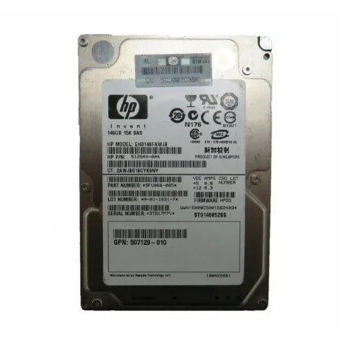 EH0146FAWJB-1 - HP 146GB 15000RPM SAS 6Gb/s SFF Hot-Pluggable Dual Port 2.5-inch Hard Drive with Tray for Gen1 to Gen7 ProLiant Server
