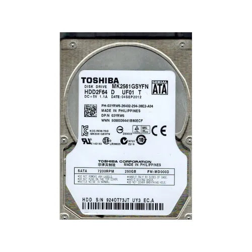 HDD2F64-DELL - Dell 250GB 7200RPM SATA 3Gb/s 16MB Cache 2.5-Inch Hard Drive