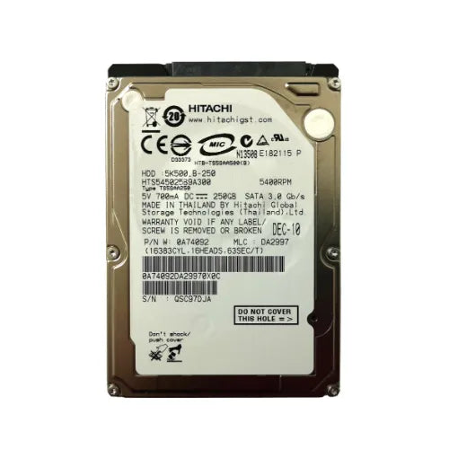 HTS545025B9A300-DELL - Dell Travelstar 5K500.B Series 250GB 5400RPM SATA 3Gb/s 8MB Cache 2.5-Inch Hard Drive