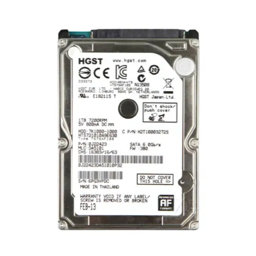 HTS721010A9E630-DELL - Dell Travelstar 7K1000 Series 1TB 7200RPM SATA 6Gb/s 32MB Cache 512E 2.5-Inch Hard Drive