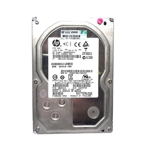 MB2000FBUCL-1 - HP 2TB 7200RPM SAS 6Gb/s Hot-Pluggable LFF 3.5-Inch Midline Hard Drive with Smart Carrier for Gen8/9 ProLiant Server