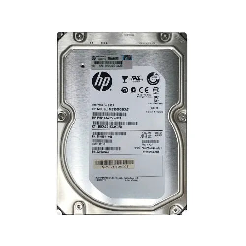 MB3000GBKAC-GEN - HP 3TB 7200RPM SATA 6Gb/s Hot-Pluggable 3.5-Inch Midline Hard Drive for ProLiant Servers