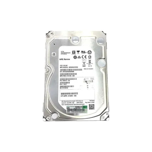 MB8000JFECQ-1 - HP 8TB 7200RPM SAS 12Gb/s Hot-Pluggable 512e LFF 3.5-Inch Midline Hard Drive with Smart Carrier for Gen8/10 ProLiant Server/Storage Array