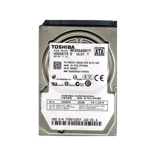 MK2556GSYF-DELL - Dell 250GB 7200RPM SATA 3Gb/s 16MB Cache 2.5-Inch Hard Drive