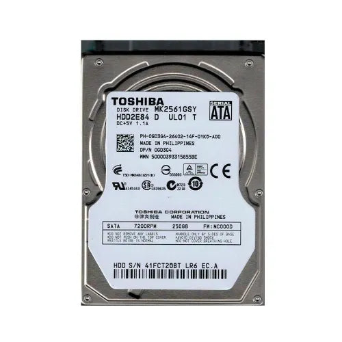 MK2561GSY-DELL - Dell 250GB 7200RPM SATA 3Gb/s 16MB Cache 2.5-Inch Hard Drive