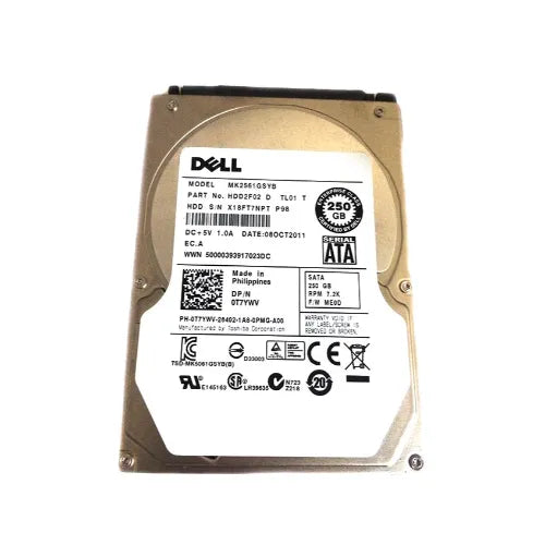MK2561GSYB-DELL - Dell 250GB 7200RPM SATA 3Gb/s 16MB Cache 2.5-Inch Hard Drive