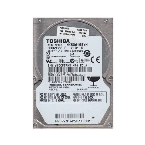 MK5061GSYN-DELL - Dell 500GB 7200RPM SATA 3Gb/s 16MB Cache 2.5-Inch Hard Drive