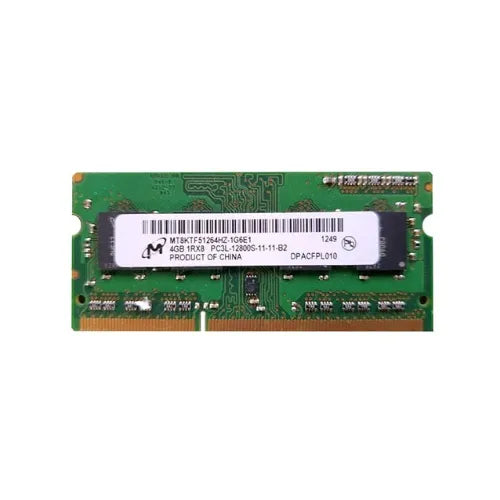 MT8KTF51264HZ-1G6E1-GEN - Micron 4GB DDR3-1600MHz PC3-12800 Non-ECC Unbuffered CL11 204-Pin SODIMM 1.35V Single Rank Memory Module