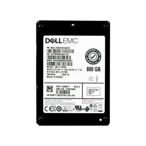 MZILT800HBHQAD3-DELL-Dell 800GB 2.5 inch TLC 12Gb/s SAS SSD