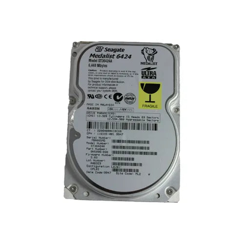 ST36424A-1 - Seagate 6.4GB 5400RPM IDE Ultra ATA/33 (ATA-4) 128KB Cache 3.5-Inch Hard Drive