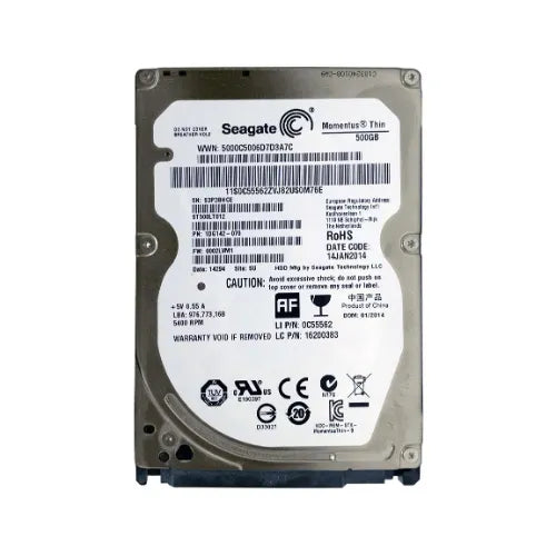 Laptop Thin 500GB 5400RPM SATA 3Gb/s 16MB Cache 2.5-Inch Hard Drive