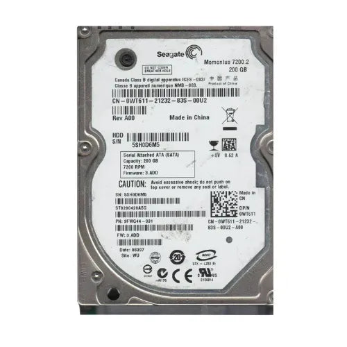 ST9200420ASG-DELL - Dell Momentus 200GB 7200RPM SATA 3Gb/s 16MB Cache 2.5-Inch Hard Drive