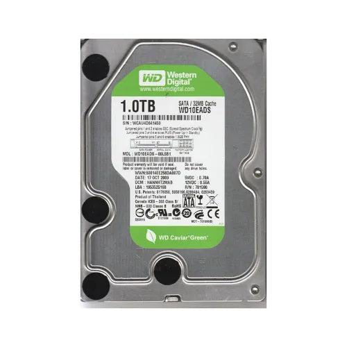 WD10EADS-GEN - Western Digital Caviar Green 1TB 5400RPM SATA 3Gb/s 32MB Cache (RoHS) 3.5-Inch Hard Drive