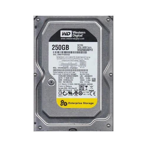 WD2503ABYX-01WERA1-1 - Western Digital RE4 250GB 7200RPM SATA 3Gb/s 64MB Cache (RoHS) 3.5-Inch Hard Drive