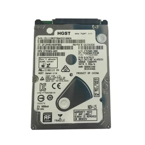 Z7K500-500-DELL - Dell Travelstar Z7K500 Series 500GB 7200RPM SATA 6Gb/s 32MB Cache 2.5-Inch Hard Drive