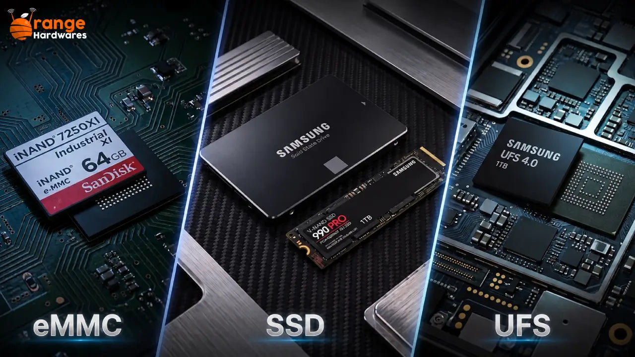 eMMC vs SSD vs UFS Storage