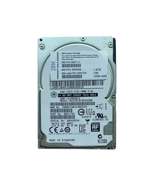 1.8TB SAS 12Gb/s 10000RPM 2.5-Inch Hard Drive for Storwize V7000