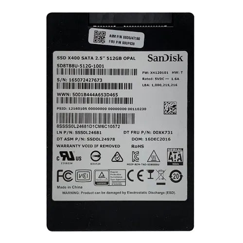 00UP638 Lenovo 512GB Triple-Level Cell SATA 6Gb/s 2.5-Inch Solid State Drive