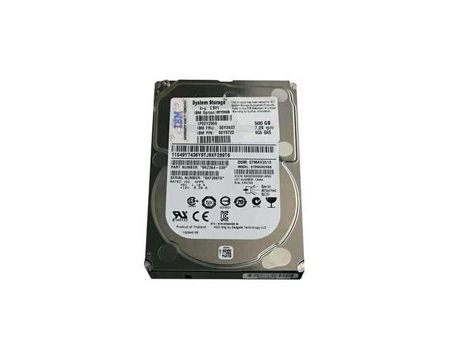 500GB 7200RPM 2.5-inch NL SAS 6GB/s Hot Swapable Hard Drive with Tray for Storage System V3700