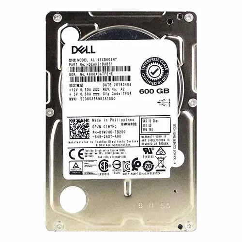 01W7HC Dell 600GB 15000RPM SAS 12Gb/s Hot-Pluggable 128MB Cache 2.5-Inch Hard Drive with Tray for PowerEdge Server