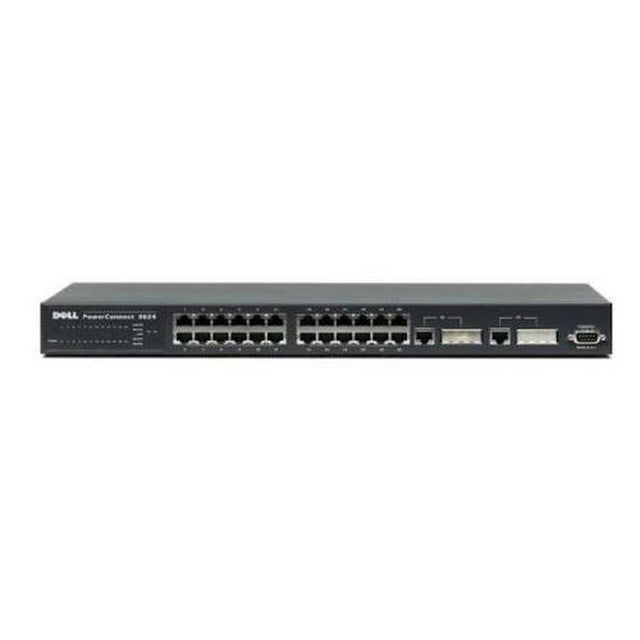 02W513 - Dell PowerConnect 3024 24 x Ports 10/100Base-TX + 2 x Ports 10/100Base-T Layer3 Managed 1U Rack-Mountable Fast Ethernet Network Switch