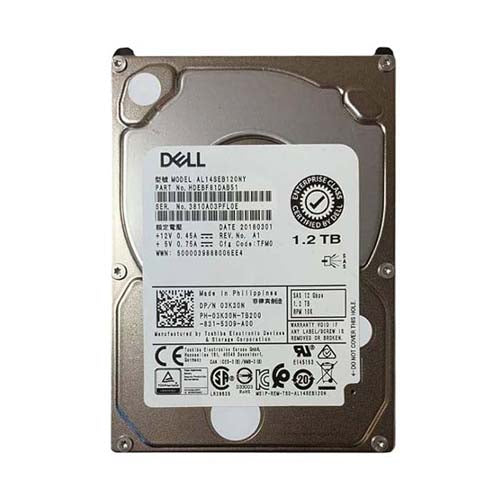 03K30N Dell 1.2TB 10000RPM SAS 12Gb/s Hot-Pluggable 2.5-Inch Hard Drive with Tray for PowerEdge Server & PowerVault Storage Array