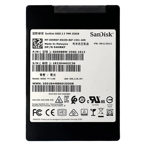04HRKF Dell 256GB SATA 6Gb/s 2.5-Inch Solid State Drive