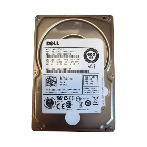 5R6CX-EQ - Dell EqualLogic 600GB 10000RPM SAS 6Gb/s 2.5-Inch Hard Drive