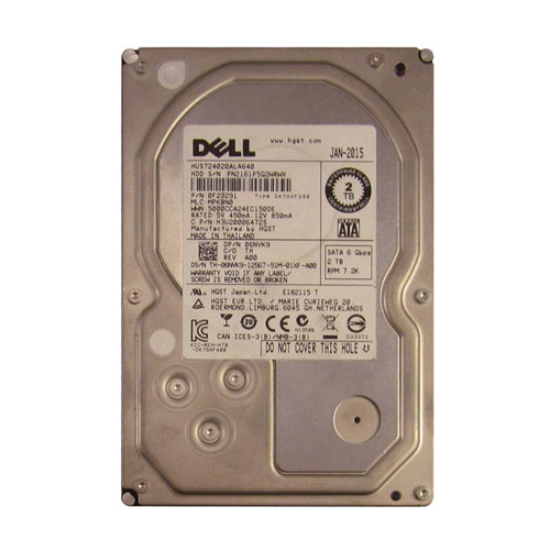 06NVK9 Dell 2TB 7200RPM SATA 3Gb/s Hot-Pluggable (512n) 3.5-Inch Hard Drive with Tray for PowerEdge Server & PowerVault Storage Array