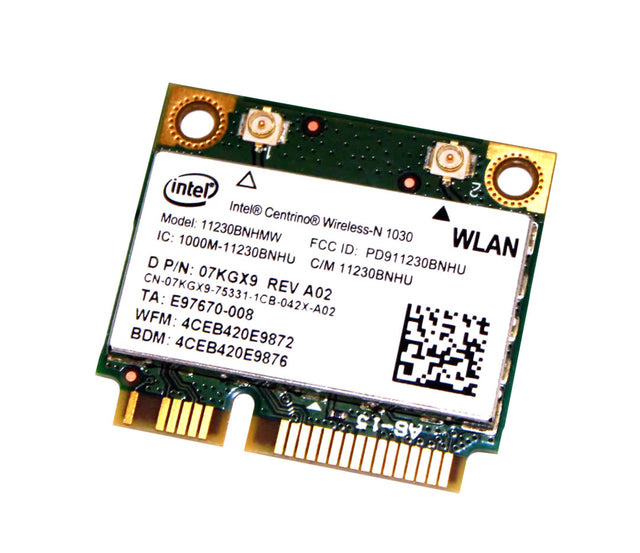 07KGX9 - Dell 1030 Wi-Fi+ Bluetooth 802.11 b/g/n Half Height Mini PCI Express Wireless Card for Dell Inspiron