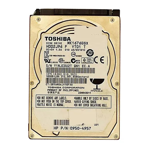 0950-4957 HP 160GB 5400RPM SATA 3Gb/s 8MB Cache 2.5-Inch Hard Drive