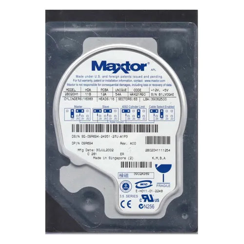 09R694 Dell 20GB 5400RPM ATA/IDE 2MB Cache 3.5-Inch Hard Drive