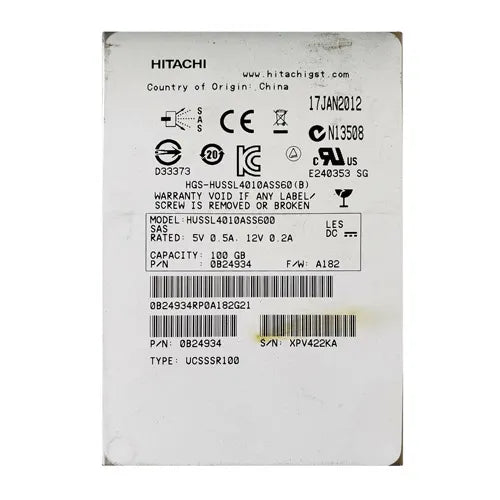 0B24934 HGST Ultrastar SSD400S Series 100GB Single-Level Cell SAS 6Gb/s 2.5-inch Solid State Drive
