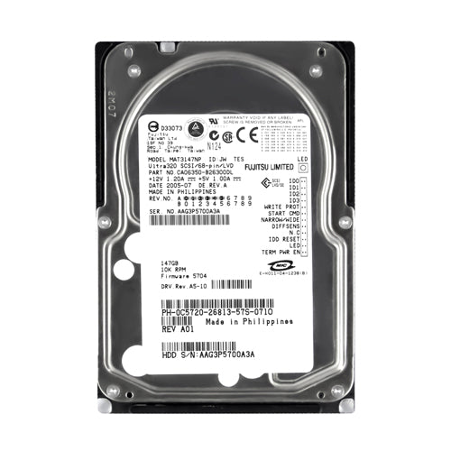 0C5720 Dell 146GB 10000RPM Ultra320 SCSI 8MB Cache 68-Pin 3.5-Inch Hard Drive