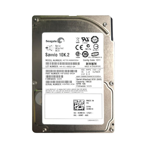 0CM318 Dell 146GB 10000RPM SAS 3Gb/s Hot-Pluggable Single Port 2.5-Inch Hard Drive with Tray for PowerEdge Server & PowerVault Storage Array