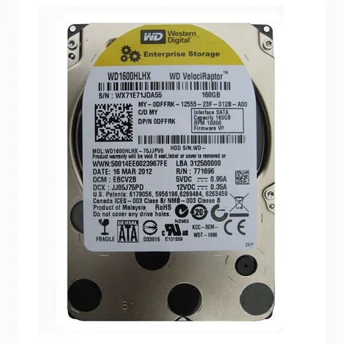 0DFFRK Dell 160GB 10000RPM SATA 6Gb/s 32MB Cache 3.5-Inch Hard Drive