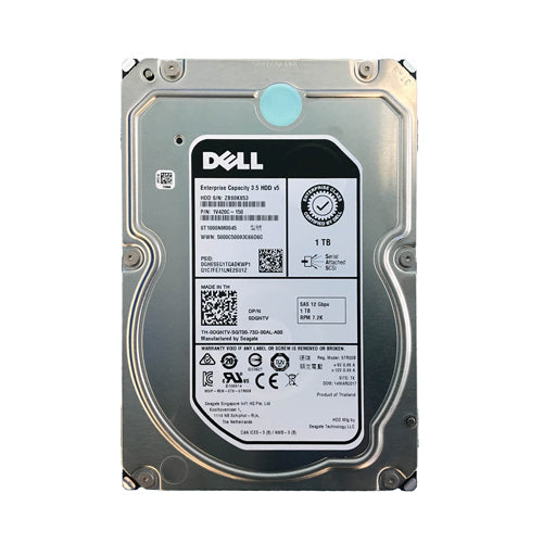 0DGNTV Dell 1TB 7200RPM SAS 12Gb/s Hot-Pluggable (512n) 3.5-Inch Nearline Hard Drive with Tray for PowerEdge Server & PowerVault Storage Array