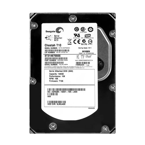 0DR238 Dell 146GB 10000RPM SAS 3Gb/s Hot-Pluggable Single Port 3.5-Inch Hard Drive with Tray for PowerEdge Server & PowerVault Storage Array