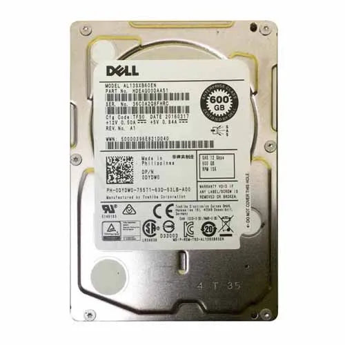 0DYDW0 Dell 600GB 15000RPM SAS 12Gb/s Hot-Pluggable 2.5-Inch Hard Drive with Tray for PowerEdge Server & PowerVault Storage Array