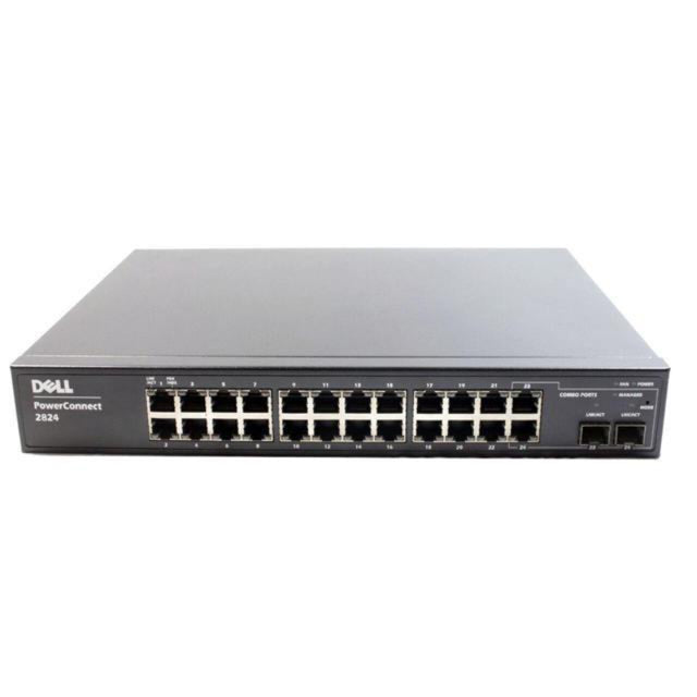 0F495K - Dell PowerConnect 2824 24-Ports 10/100/1000Base-T + 2 x SFP Expansion Slot Rack-mountable 1U Layer 3 Managed Gigabit Ethernet Switch