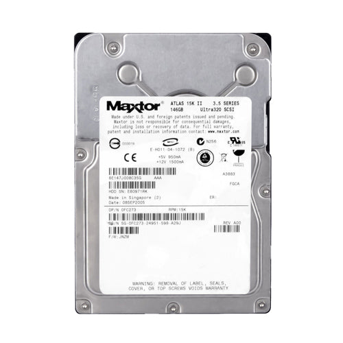 0FC273 Dell 146GB 15000RPM Ultra320 SCSI Hot-Pluggable 8MB Cache 3.5-Inch Hard Drive with Tray for PowerEdge Server & PowerVault Storage Array