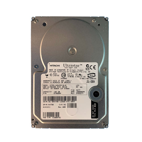 0K4798 Dell 146GB 10000RPM Ultra320 SCSI 80-Pin 3.5-Inch Hard Drive