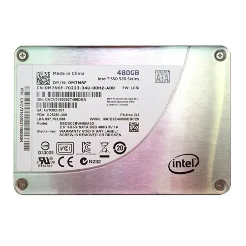0M7N6F Dell 480GB Multi-Level Cell SATA 6Gb/s Hot-Pluggable 2.5-Inch Solid State Drive for PowerEdge Servers