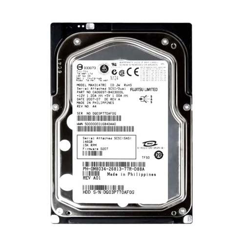 0M8034 Dell 147GB 15000RPM SAS 3Gb/s Hot-Pluggable 3.5-Inch Hard Drive with Tray for PowerEdge Servers
