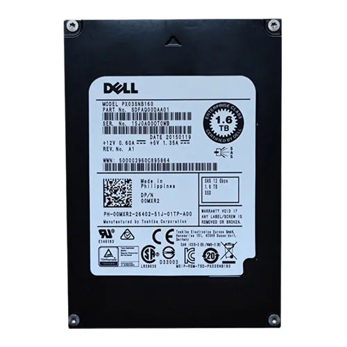 0MXR2 Dell 1.6TB Multi-Level Cell SAS 12Gb/s Hot-Pluggable 2.5-Inch Solid State Drive for PowerEdge Servers