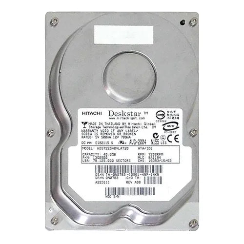 0N0783 Dell 40GB 7200RPM ATA-100 2MB Cache 3.5-Inch Hard Drive
