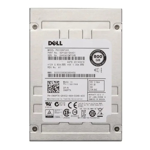0N9PTK Dell 800GB Multi-Level Cell SAS 12Gb/s Hot-Pluggable 2.5-Inch Solid State Drive for PowerEdge Servers